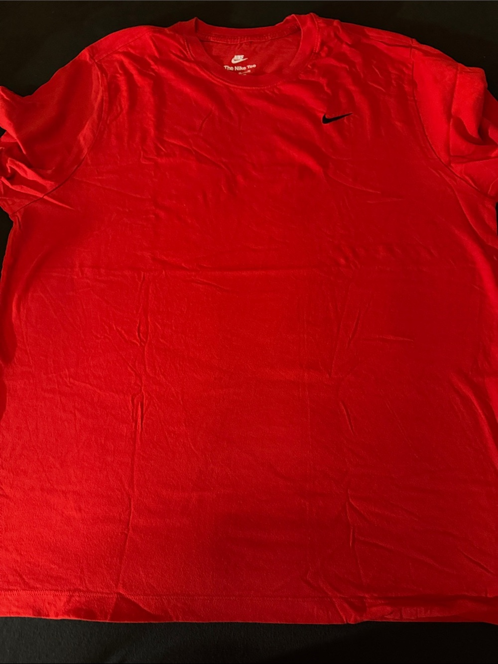 Nike Red Short Sleeve Crewneck Tee with Black Swoosh